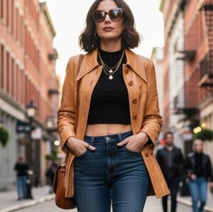 VINTAGE 70's genuine leather jacket